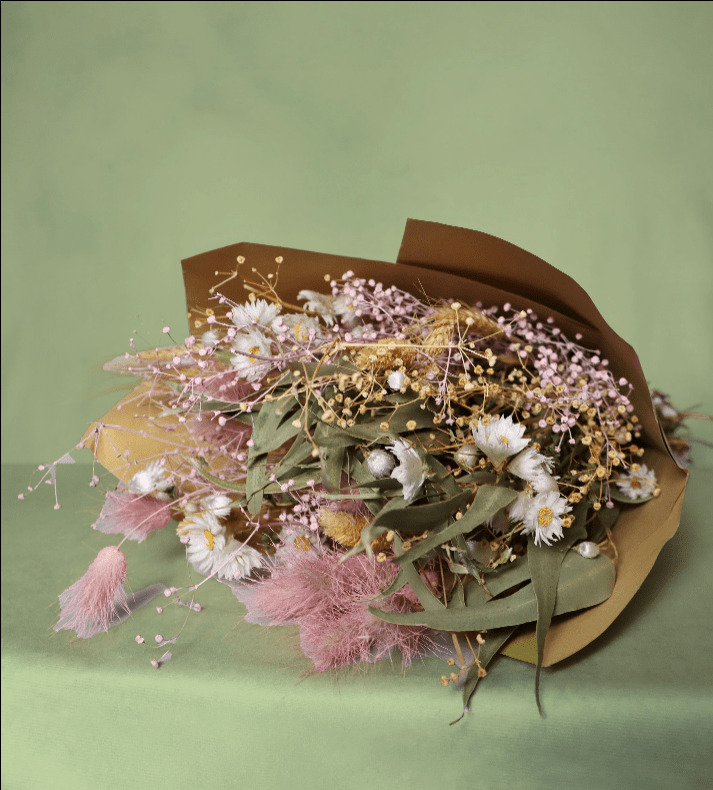 Blushmere dried heritage bouquet handcrafted from naturally dried stems by Bouquet Cards